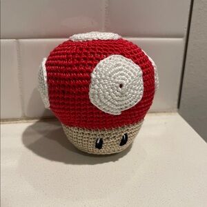 Handcrafted Mario Super Mushroom Figure Holiday Decor Amigurui Crochet Toy